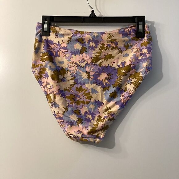 Zimmerman Bikini-Slip Knot High Waist Purple Multi Floral Bikini Bottom Size 8 - Picture 15 of 16